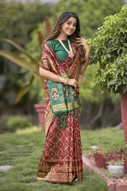 Bright Maroon Colour Banarasi Pattu Silk